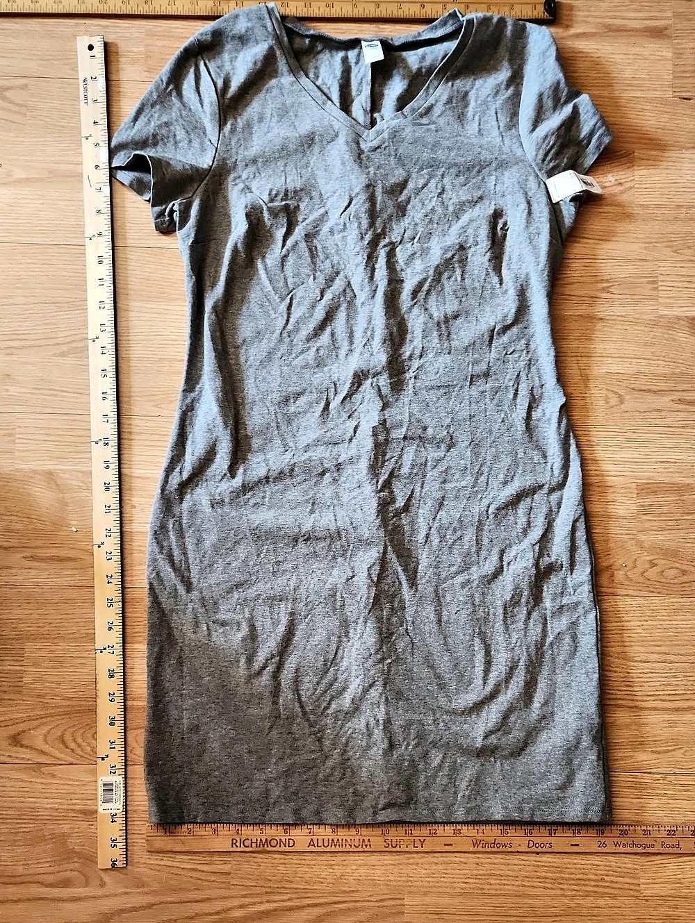 Old Navy V-Neck Tee Dress for Women Gray Mini Dress Size Large NWT